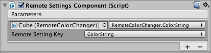 Компонент удаленных настроек, отображающий ключ удаленной настройки ColorString
