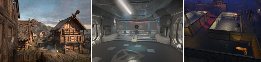 Некоторые 3D-сцены из примеров проектов Unity в Asset Store