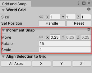 Увеличить раздел Snap в окне Grid and Snap