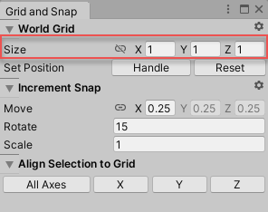 Раздел World Grid окна Grid and Snap