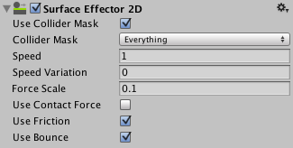 2D-инспектор Surface Effector