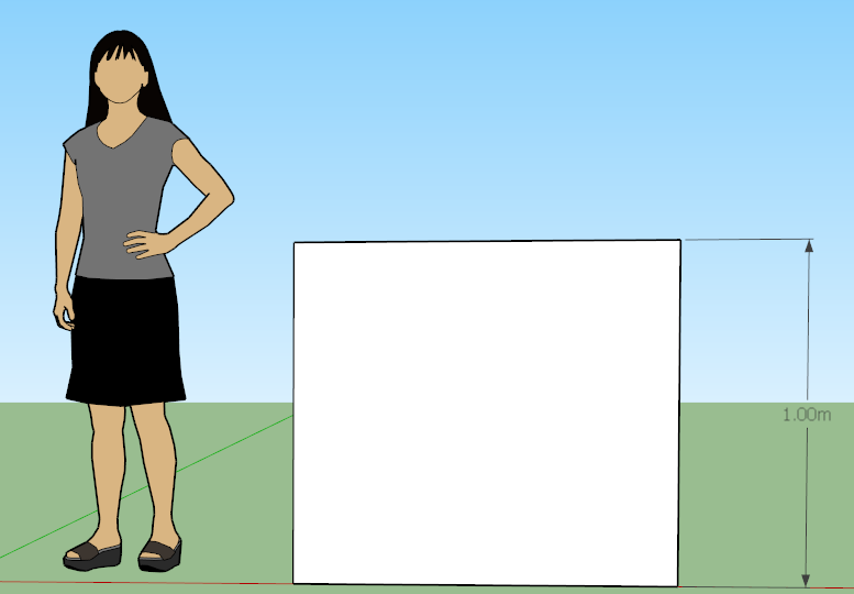 Файл SketchUp с кубом высотой 1 м.